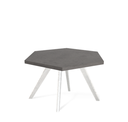 Столик круглый SHT-S39 / SHT-ТT20 70 ЛДСП (бетон чикаго темно-серый/белый/патина серебро) в Перми - изображение
