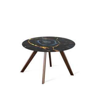 Круглый столик SHT-S39 / SHT-TT32 60 стекло/МДФ (титановый кварц/венге) в Перми - предосмотр