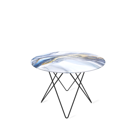 Круглый столик SHT-TU37 / SHT-TT32 60 стекло/МДФ (млечный путь/черный муар) в Перми - изображение