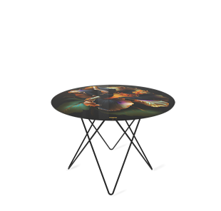 Круглый столик SHT-TU37 / SHT-TT32 60 стекло/МДФ (ночной цветок/черный муар) в Перми - предосмотр
