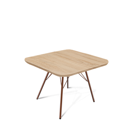 Квадратный столик SHT-S37 / SHT-TT 60/60 ЛДСП (дуб сонома/медный металлик) в Перми - изображение
