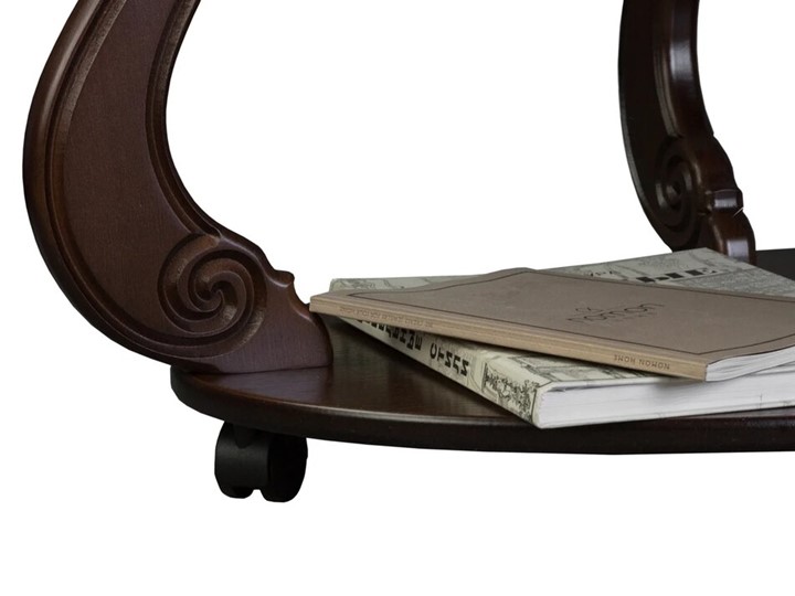 Овальный столик Овация-М на колесах (темно-коричневый) в Перми - изображение 1
