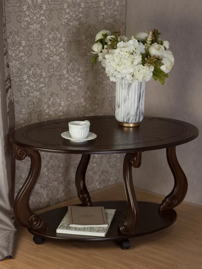 Овальный столик Овация-М на колесах (темно-коричневый) в Перми - изображение 2