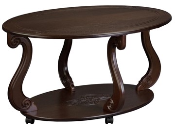Овальный столик Овация-М на колесах (темно-коричневый) в Перми - предосмотр