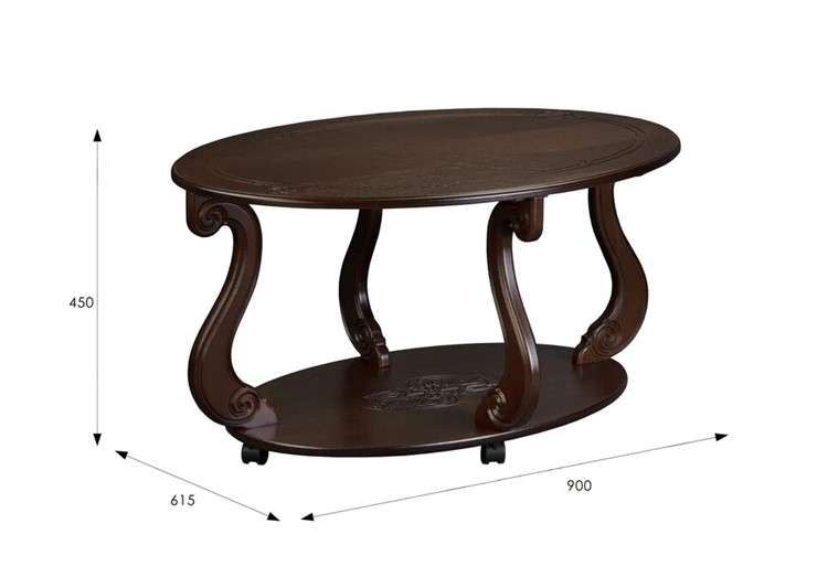 Овальный столик Овация-М на колесах (темно-коричневый) в Перми - изображение 4