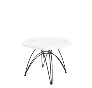 Шестигранный столик SHT-S112 / SHT-ТT20 60 ЛДСП (мрамор каррара белый/черный муар) в Перми