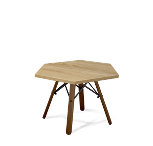 Шестигранный столик SHT-S70 / SHT-ТT20 60 ЛДСП (дуб песочный/темный орех/черный муар) в Березниках