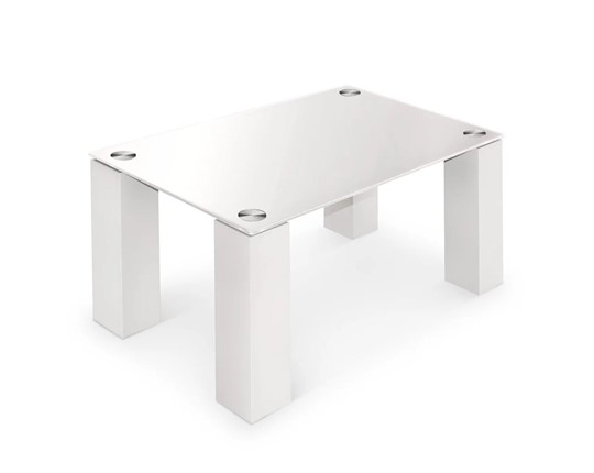 Журнальный стол Колизей-8, белый/белое стекло в Перми - изображение