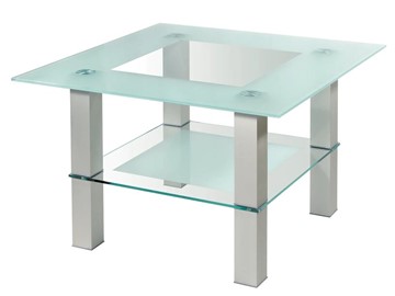 Стол стеклянный Кристалл 1 (алюминий-прозрачное) в Кунгуре