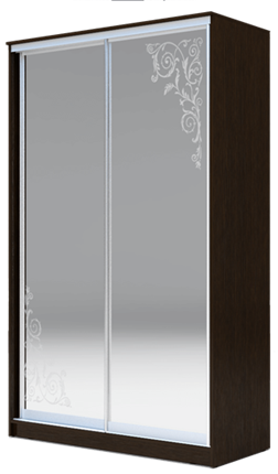 Шкаф 2200х1682х620 два зеркала, "Орнамент" ХИТ 22-17-66-09 Венге Аруба в Перми - изображение