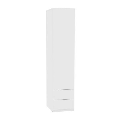 Распашной шкаф Риал (H15) 198х45х45 PUSH to OPEN, Белый в Перми - изображение