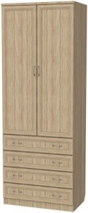 Шкаф двухдверный 103 со штангой, цвет Дуб Сонома в Перми - изображение