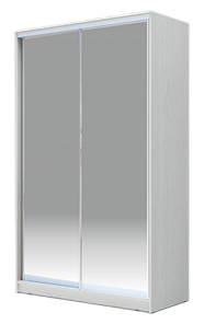 Шкаф 2-х дверный 2300х1682х420 Хит-23-4-17-88, Матовое стекло Белый в Перми