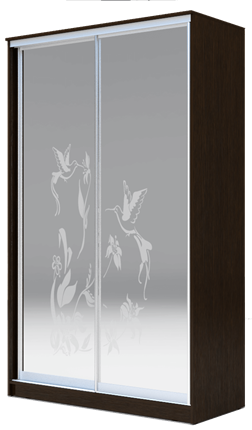 Шкаф 2-х створчатый 2400х1682х620 два зеркала, "Колибри" ХИТ 24-17-66-03 Венге Аруба в Перми - изображение