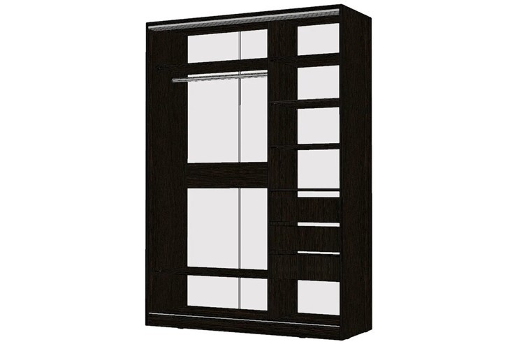 Шкаф 2-х дверный Виктория 1400х584х2300, 1 зеркало, Венге (310-177) в Перми - изображение 1