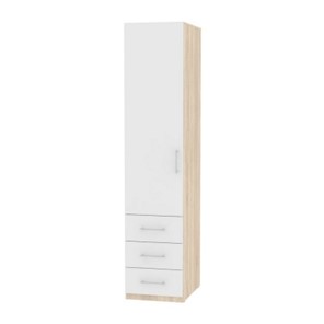 Шкаф одностворчатый Риал (H19) 198х45х45 ручка рейлинг, Белый/ДСС в Перми
