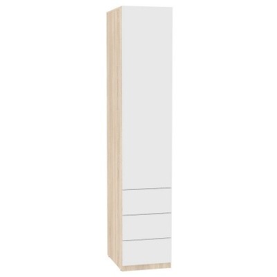 Распашной шкаф Риал (H12) 230х45х45 PUSH to OPEN, Белый/ДСС в Перми - изображение