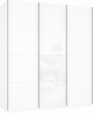 Шкаф-купе Прайм (ДСП/Белое стекло/ДСП) 1800x570x2300, белый снег в Перми - изображение