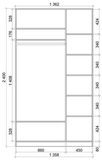 Шкаф двухстворчатый 2400х1362х620 с двумя зеркалами ХИТ 24-14-55 Венге Аруба в Перми - изображение 2