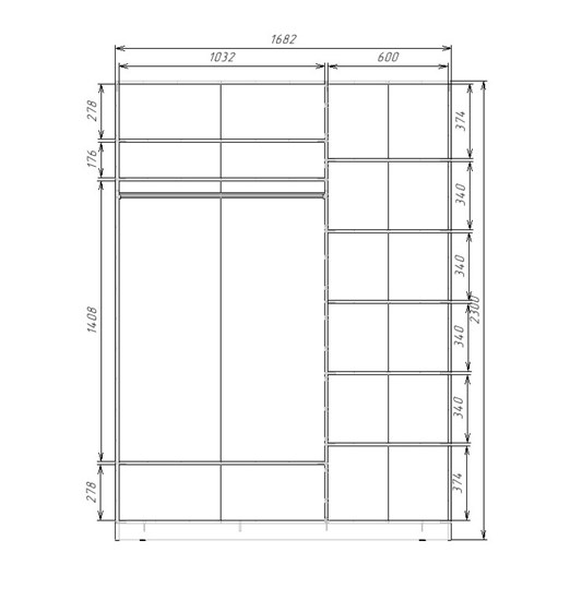 Шкаф 2-х дверный ХИТ 23-17-55 Дуб крафт белый в Перми - изображение 2