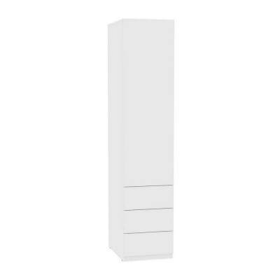 Шкаф одностворчатый Риал (H14) 198х45х45 PUSH to OPEN, Белый в Перми - изображение