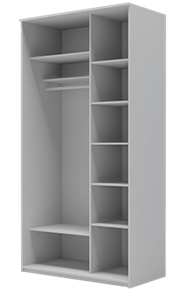 Шкаф 2-х дверный Хит-22-14-22 с цветным стеклом, средне-серый 074, Белый корпус в Перми - предосмотр 1