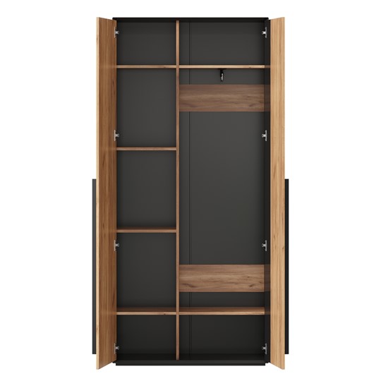 Шкаф для прихожей 2-дверный Неаполь ЛД.134050.000 (Черный/Дуб Золотой) в Перми - изображение 2