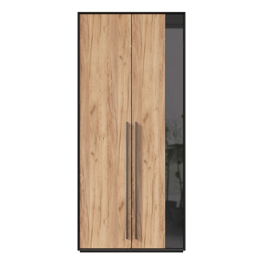 Шкаф для прихожей 2-дверный Неаполь ЛД.134050.000 (Черный/Дуб Золотой) в Березниках - изображение 3