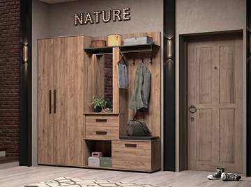 Многофункциональный шкаф Nature 70 МЦН, Дуб табачный Craft-Черный в Перми - предосмотр 5