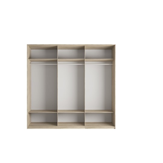 Шкаф 3-х дверный Эста (ДСП/Стекло черное/ДСП) 2400x660x2200, белый снег в Перми - изображение 1