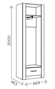 Шкаф гардеробный Ева 5 М3 дуб ирландский/белый матовый в Перми - предосмотр 1