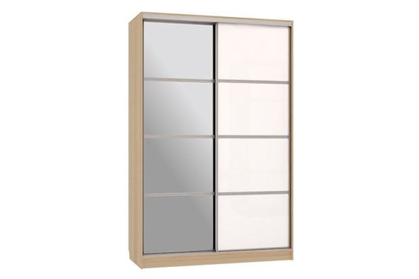 Шкаф 2-х дверный Гранд 2-600 с зеркалом, дуб сонома/белый в Перми - изображение