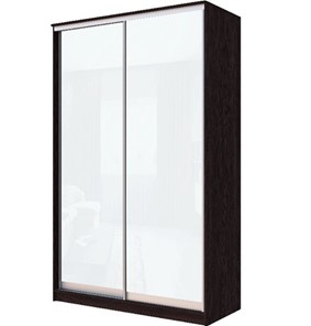 Шкаф 2-х створчатый Хит-22-14-22 с цветным стеклом, белое №10, Венге в Перми