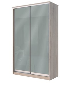 Шкаф 2-х дверный Хит-22-14-22 с цветным стеклом, средне-серый 074, Дуб сонома в Перми - предосмотр