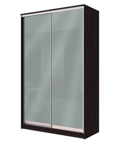 Шкаф 2-х створчатый Хит-22-14-22 с цветным стеклом, средне-серый 074, Венге в Березниках
