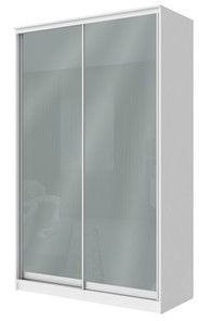 Шкаф 2-х дверный Хит-22-4-12/2-22 с цветным стеклом, средне-серый 074, Белый в Соликамске