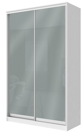 Шкаф 2-х дверный Хит-22-4-12/2-22 с цветным стеклом, средне-серый 074, Белый в Перми - изображение