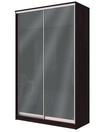 Шкаф 2-х створчатый Хит-22-4-12/2-22 с цветным стеклом, темно-серый 073, Венге в Перми - изображение