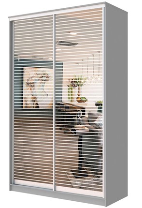 Шкаф 2-х дверный ХИТ 22-4-14-66 Горизонтальные полосы №28, Серый в Перми - изображение