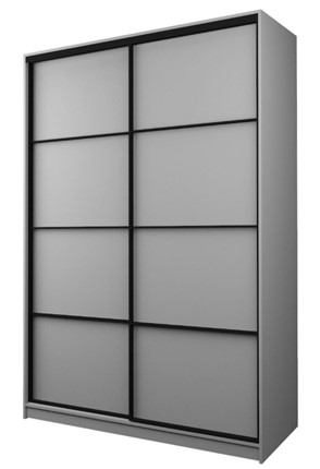 Шкаф 2-х створчатый MAX МШ-23-6-18-11, Профиль Черный/Цвет Серый в Перми - изображение