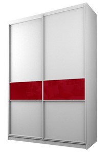 Шкаф 2-х дверный MAX МШ-23-6-18-99, Профиль Белый/Цвет Белый/Стекло с пленкой Oracal бургунди в Перми