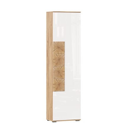 Шкаф одностворчатый Фиджи, 659300, белый/дуб золотой в Березниках - изображение