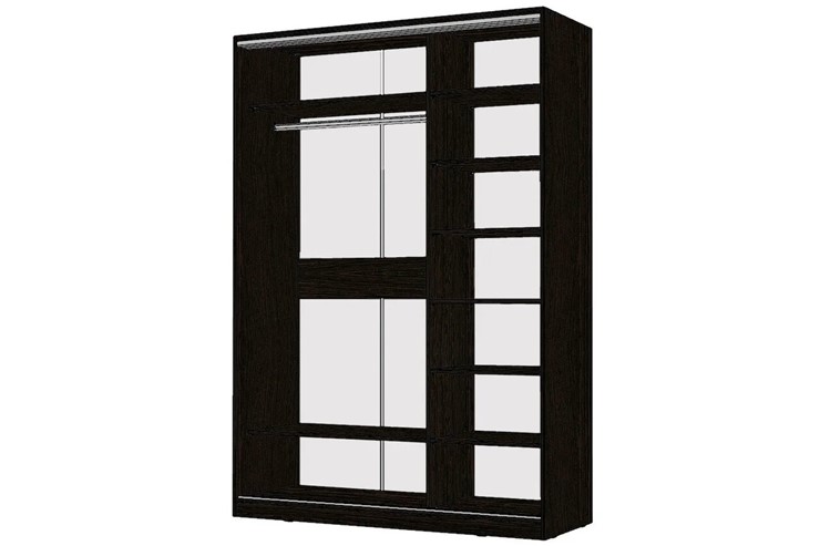 Шкаф 2-х дверный Виктория 1400х584х2300, 1 зеркало, Венге (310-58) в Перми - изображение 1