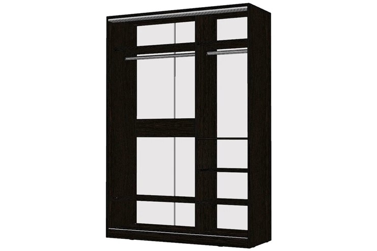 Шкаф 2-х дверный Виктория 1400х584х2300, 1 зеркало, Венге (310-139) в Перми - изображение 1