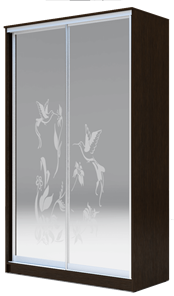 Шкаф 2-х дверный 2400х1500х620 два зеркала, "Колибри" ХИТ 24-15-66-03 Венге Аруба в Перми
