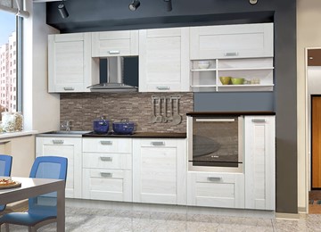 Гарнитур на кухню Квадро 2700, цвет Белая лиственница в Перми - предосмотр