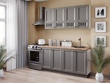 Модульная кухня Амели-3 2200, Белый/Оникс серый в Перми - предосмотр