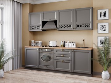 Модульная кухня Амели-3 2400, Чёрный/Оникс серый в Перми