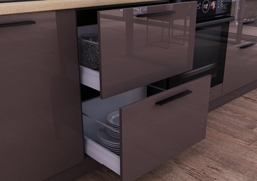 Модульная кухня Герда 2600 (Черный/Антрацит глянец) в Перми - предосмотр 5