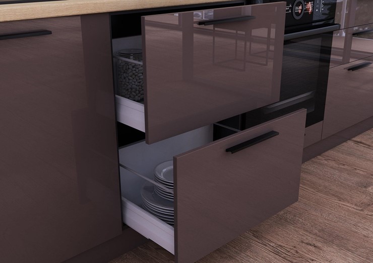 Модульная кухня Герда 2600 (Черный/Антрацит глянец) в Перми - изображение 5